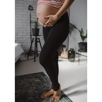 Milk & Love Těhotenské legíny s nízkým pasem černé bavlněné Velikost: S