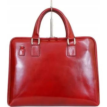 Camilla Kožená velká dámská aktovka na dokumenty taška do práce s popruhem