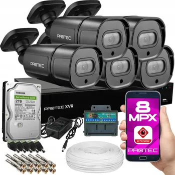 IP kamera PRÉMIOVÝ MONITOROVACÍ SYSTÉM 5 KAMER 4K 8MPX ČERNÝ + 2TB DISK pro online náhled