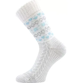 Dámské ponožky VOXX Ponožky dámské zimní vlněné VELTRA smetanové s azurovou 35-38 124950