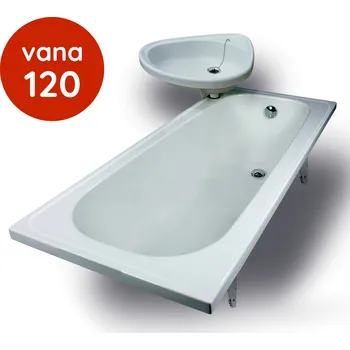 Otočné umyvadlo + obdélníková vana 120 + příslušenství, levý AKČNÍ PANELÁKOVÝ SET Vagnerplast
