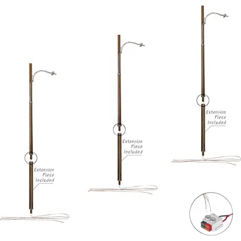 Modelová železnice Woodland Scenics N lampa na dřevěném stožáru jednoduché hotový model WJP5638 3 ks