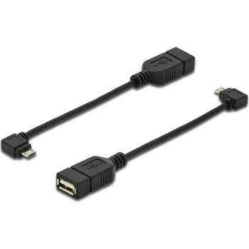 Digitus USB 2.0 adaptér [1x micro USB 2.0 zástrčka B - 1x USB 2.0 zásuvka A] AK-300313-002-S kulatý, dvoužilový stíněný, s funkcí OTG