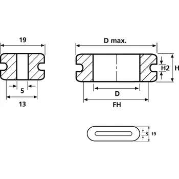 HellermannTyton HV1608-PVC-GY-G1 44 mm, max. tloušťka desky 3 mm, PVC, šedá, 1 ks