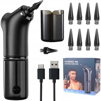 Elektrický čistič uší, 4 režimy, 13 nástavců, černý