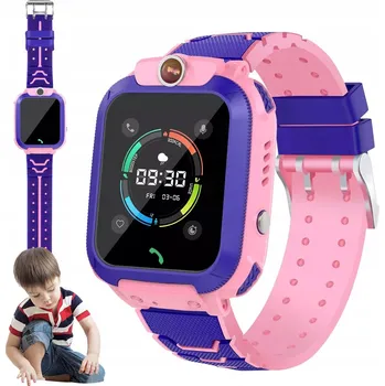 Hodinky CHYTRÉ HODINKY Q12 PRO DĚTI S LOKALIZÁTOREM A FUNKCÍ HOVORŮ, SOS REŽIM - RŮŽOVÝ