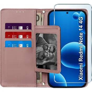 Pouzdro na mobilní telefon Flipové pouzdro KrainaGSM pro Xiaomi Redmi Note 14 4G růžové