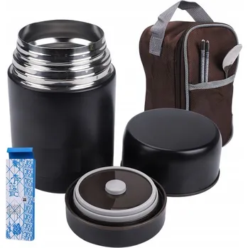 Termoska OBĚDOVÝ TERMOSKA TERMOIZOLAČNÍ NÁDOBA NA JÍDLO NEREZOVÁ OCEL 800ML