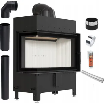 Krbová vložka KRBOVÁ VLOŽKA LUCY 14 kW LEVÁ OCELOVÁ TEPLOVZDUŠNÁ ECODESIGN SADA