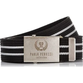 Opasek ČERNÝ PLÁTĚNÝ PÁSEK PAOLO PERUZZI PW-03-125 CM