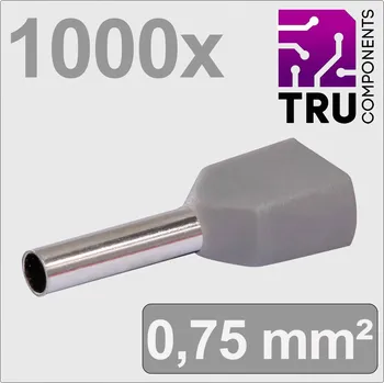 TRU COMPONENTS TC-13377228 dutinka 0.75 mm² částečná izolace šedá 1000 ks