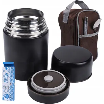 Termoska OBĚDOVÝ TERMOSKA TERMOIZOLAČNÍ NÁDOBA NA JÍDLO NEREZOVÁ OCEL 800ML