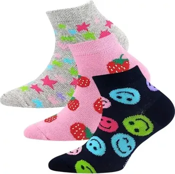 LONKA Ponožky dětské krátké DEDONIK letní DÍVČÍ mix H (3 páry) 20-24 121038