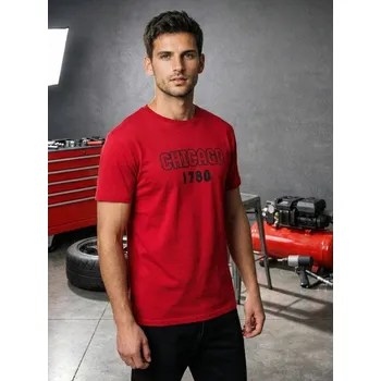 Pánské tričko Sinsay - Bavlněné tričko s krátkým rukávem - červená - 250HL-33X - 250HL-33X-3XL