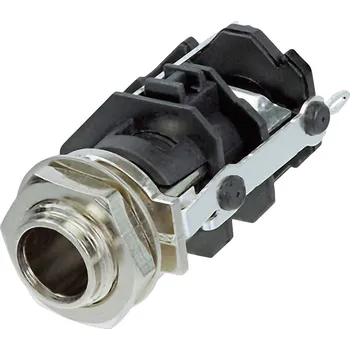 Rean AV RJ3VM jack konektor 6.35 mm zásuvka, vestavná vertikální Pólů: 3 stereo černá 1 ks