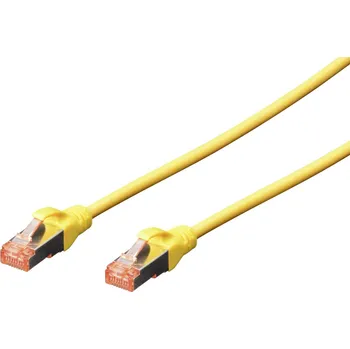Datový kabel Digitus DK-1644-100/Y RJ45 síťové kabely, propojovací kabely CAT 6 S/FTP 10.00 m žlutá bez halogenů, kroucené páry , s ochranou, samozhášecí 1 ks