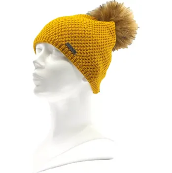 Čepice VOXX Čepice dámská pletená GALLOPERA s bambulí HOŘČICOVÁ uni 119821