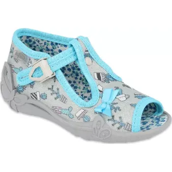 Dívčí obuv BEFADO 213P127 dívčí bačkorky šedé kaktusy 25 213P127_25