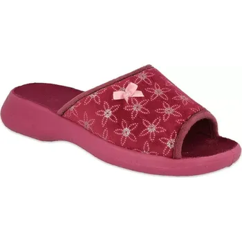 Dámské pantofle BEFADO 442D194 OLIVIA OŠ červená kytičky s mašli 41 442D194_41