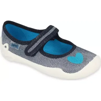 Dívčí bačkory BEFADO 114X474 dívčí balerínky modrá srdíčko 26 114X474_26