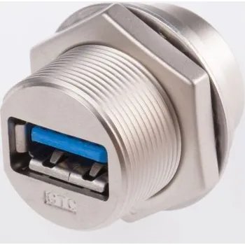 USB hub Konektor USB typ A, počet portů: 1 Port, orientace těla: přímý, Samice verze 3, 1.5A, 500 V AC, Montáž na panel,