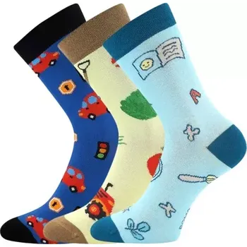 BOMA Ponožky dětské KAITO s obrázky CHLAPECKÉ mix A (3&nbsp;páry) 35-38 126214