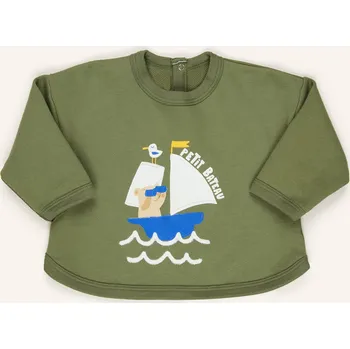 Dámská mikina Petit Bateau Mikina pro miminko, olivová, 74