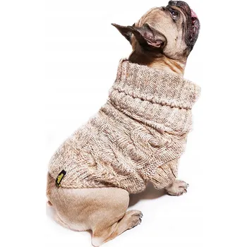 Dámský svetr Svetr, obleček pro psa velikosti L, béžový melír, zateplený a jemný PositiveCare