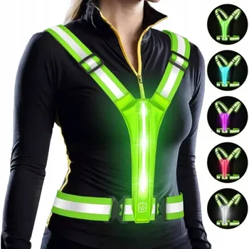 Reflexní vesta s LED osvětlením na kolo, běhání a další sporty