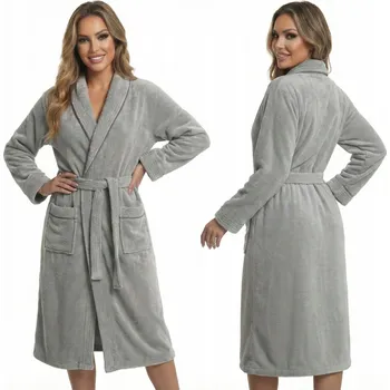 Dámský župan Dámský župan silný 100% Bavlna FROTÉ Lemování PERLA Hotel SPA Černý M