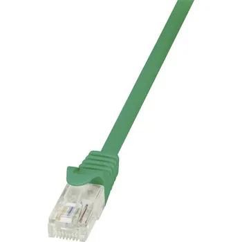 Datový kabel LogiLink CP1035U RJ45 síťové kabely, propojovací kabely CAT 5e U/UTP 1.00 m zelená s ochranou 1 ks