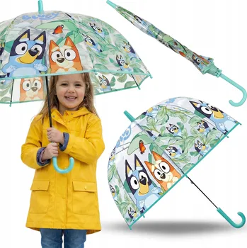 Deštník Bluey Dětský deštník, SKLÁDACÍ průhledný manuální deštník pro děti
