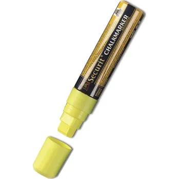 Silný křídový popisovač Securit, šířka hrotu 7-15 mm, žlutý