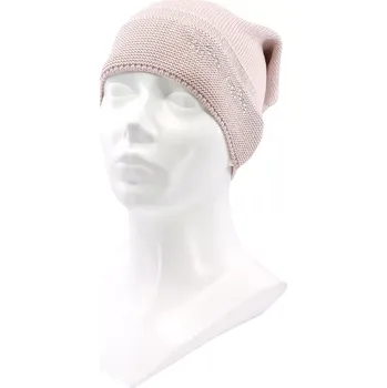 Čepice VOXX Čepice dámská pletená MICRA bavlněná s kamínky Swarovski RŮŽOVÁ uni 119018