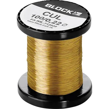 elektrický kabel BLOCK měděný drát smaltovaný lakem Vnější Ø (bez izolace): 0.35 mm 112 m 0.10 kg
