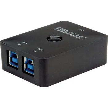 USB hub Value 3 porty USB 3.0 přepínač černá