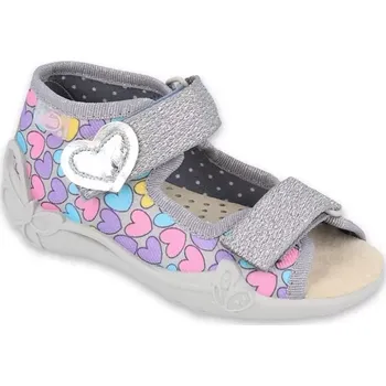 Dívčí bačkory BEFADO 342P013 dívčí sandálek kožená stélka srdíčka 20 342P013_20