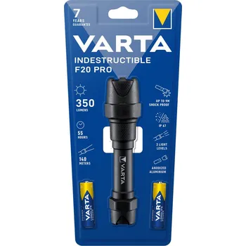 Svítilna Svítilna VARTA LED 1W, vč.2R6, kovová, INDESTRUCTIBLE F20 Pro