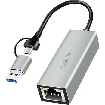 Elektrická zásuvka LogiLink USB 2.0 adaptér [1x USB 3.0 zástrčka C - 1x RJ45 zásuvka] UA0238B 18.00 cm