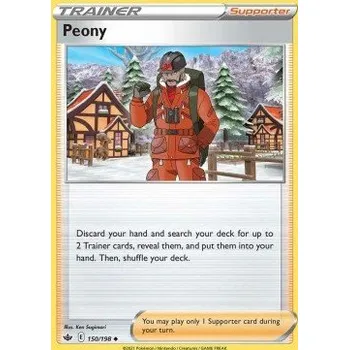 Karetní hra Pokémon CRE 150/198 Peony - Chilling Reign Stav: Near Mint, Verze: REVERSE HOLO