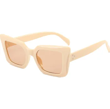 Sluneční brýle Techsuit - Sluneční brýle (5277) - pro ženy s PC obroučkou a čočkami, hranatý tvar - šampaň / hnědá