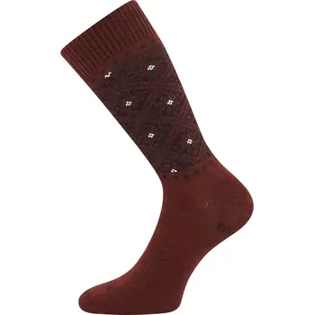 Dámské ponožky VOXX Ponožky dámské silné NORDKAPP z merino a s ionty stříbra VÍNOVÉ 39-42 126229