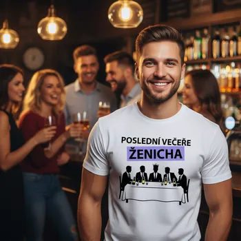 Pánské tričko STRIKER Tričko na rozlučku se svobodou poslední večeře Barva: Bílá, Velikost: XXXL