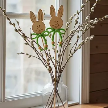 Velikonoční dekorace Zápich, zajíček - zelená (seledyn) (velikonoční dekorace)