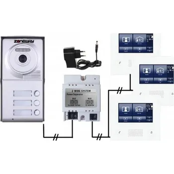 Domovní zvonek Set videozvonku ZONEWAY ZW-432M plus ZW-702-3
