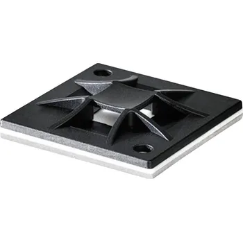 Stahovací páska HellermannTyton QM20A-PA66-BK-C1 úchytka samolepicí, šroubovací 151-10914 4cestný vstup pro provlečení, bez obsahu halogenů černá 1 ks
