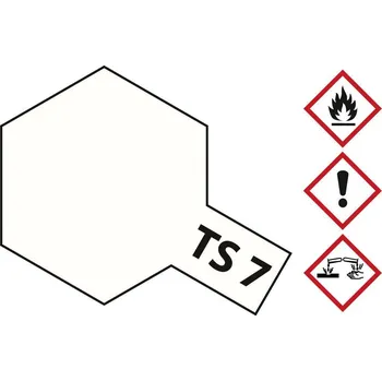 Modelářská barva Tamiya akrylová barva bílá Racing (matná) TS-7 nádoba se sprejem 100 ml