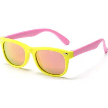 Sluneční brýle Techsuit - Sluneční brýle polarizační (D802) - pro děti, UV ochrana - žlutá / růžová / růžová