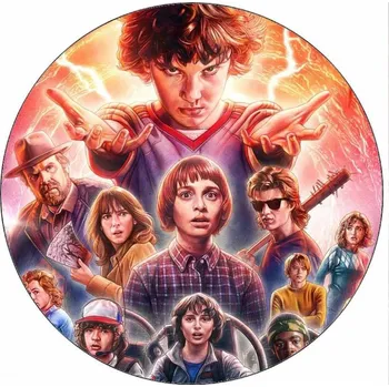 Jedlý papír na dort kulatý 19,5 cm, Stranger Thinks Team