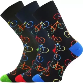 LONKA Ponožky unisex obrázkové DEBIKE s obrázky barevných kol (3&nbsp;páry) 47-50 125494